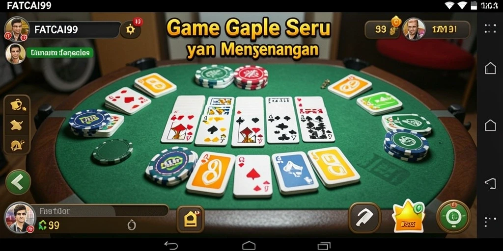 Tampilan gameplay seru di FATCAI99, nikmati Gaple bersama teman.