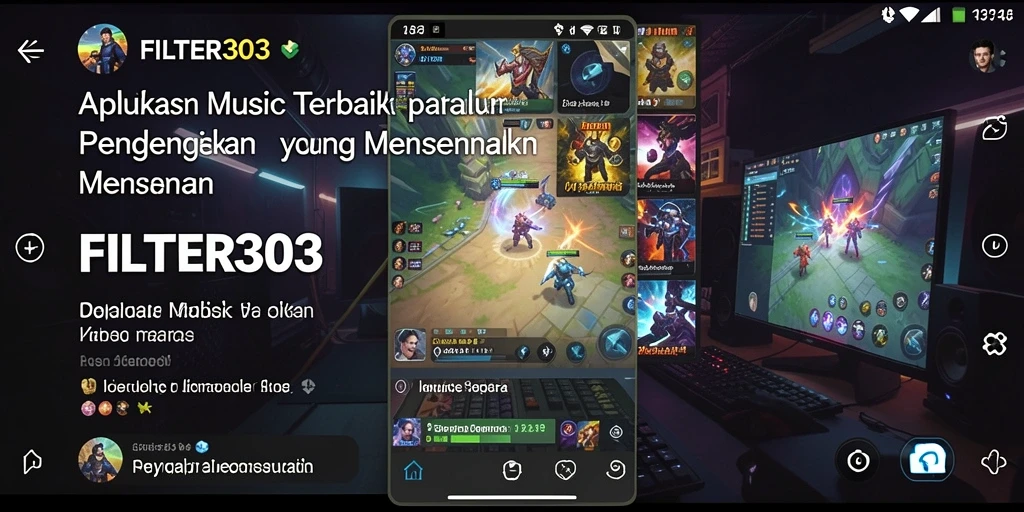 Screenshot gameplay MUSIC FILTER303 menunjukkan pengalaman mendengarkan yang interaktif.