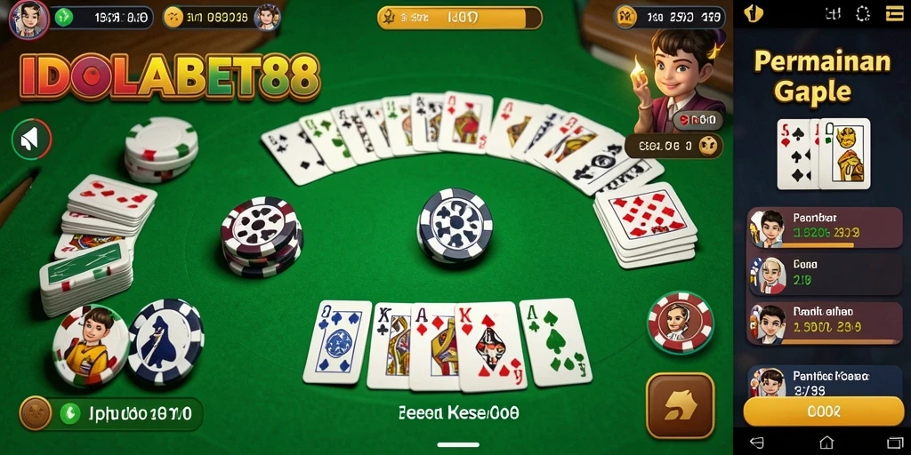 Tangkapan layar gameplay Gaple yang menampilkan suasana permainan yang seru.