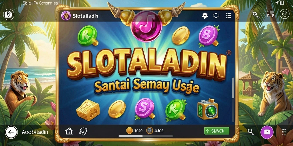 Tampilan gameplay SLOTALADIN yang penuh warna dan seru.